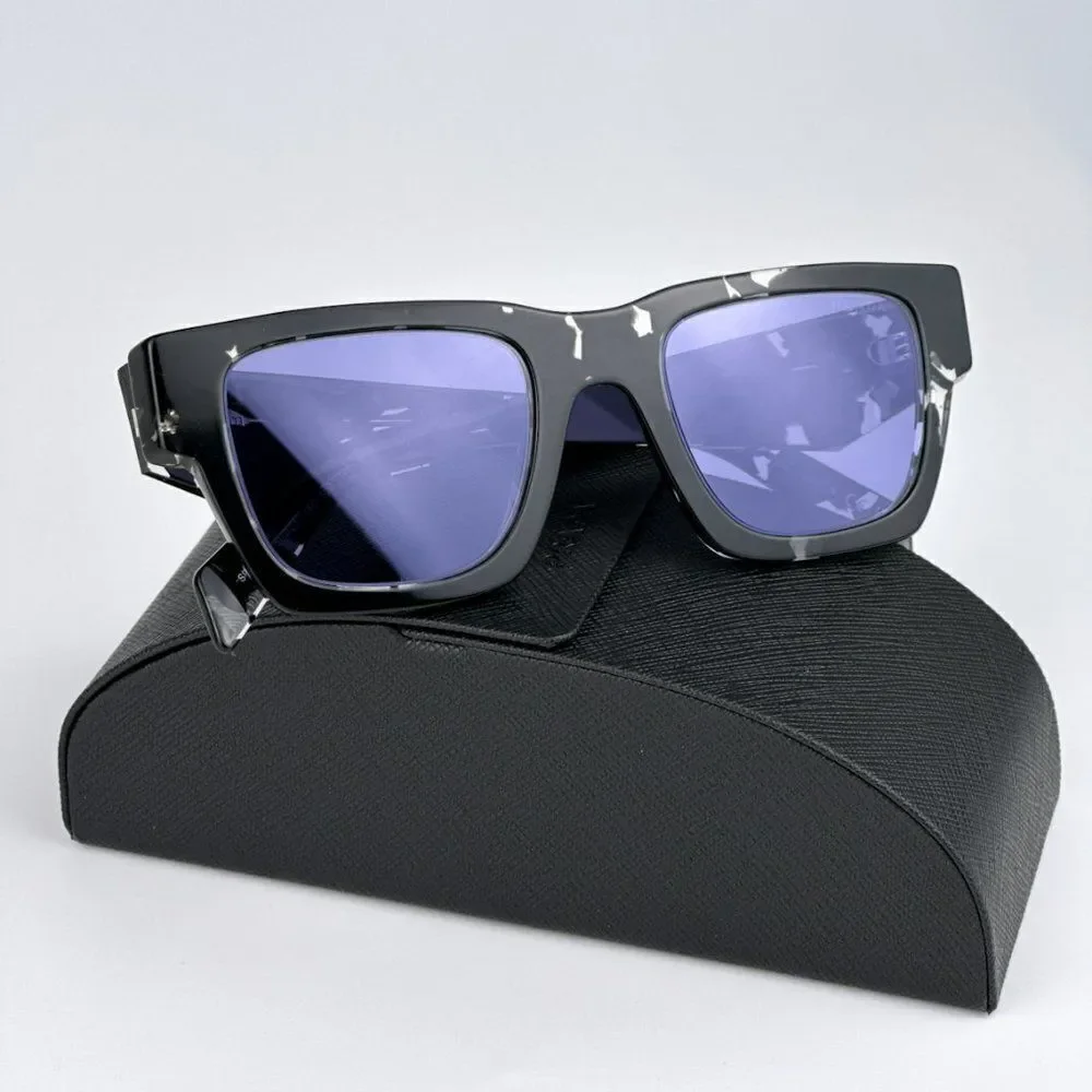 NEW Prada PRA06S 15O50B Tortoise Black Violet Mirror Square Unisex Sunglasses